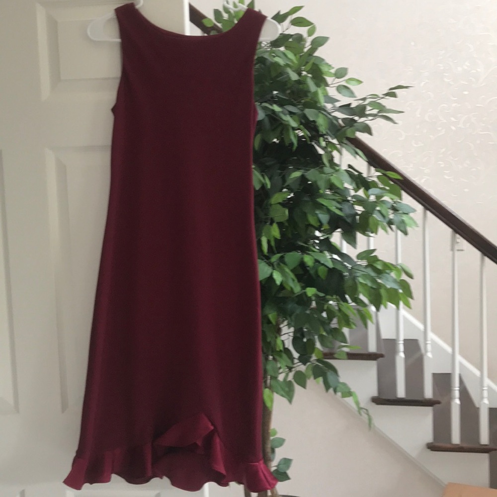 Burgundy sheath cocktail dress